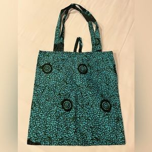 New! Turquoise African wax print tote bag
